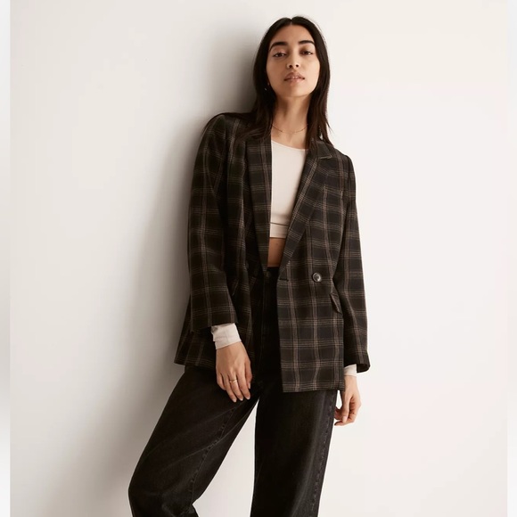 Madewell Caldwell Double-Breasted Blazer in Seaton Plaid - Picture 1 of 7